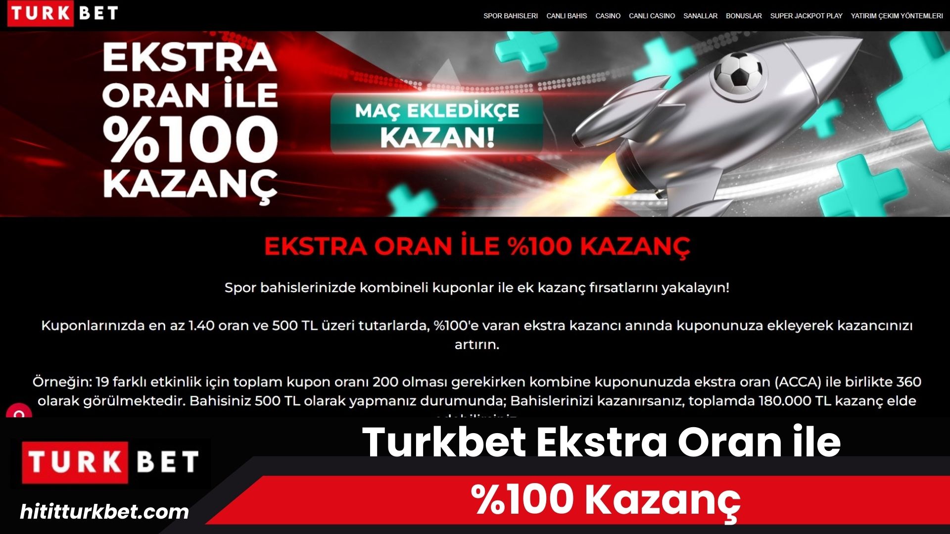 Turkbet Ekstra Oran İle Yüzde Yüz Kazanç