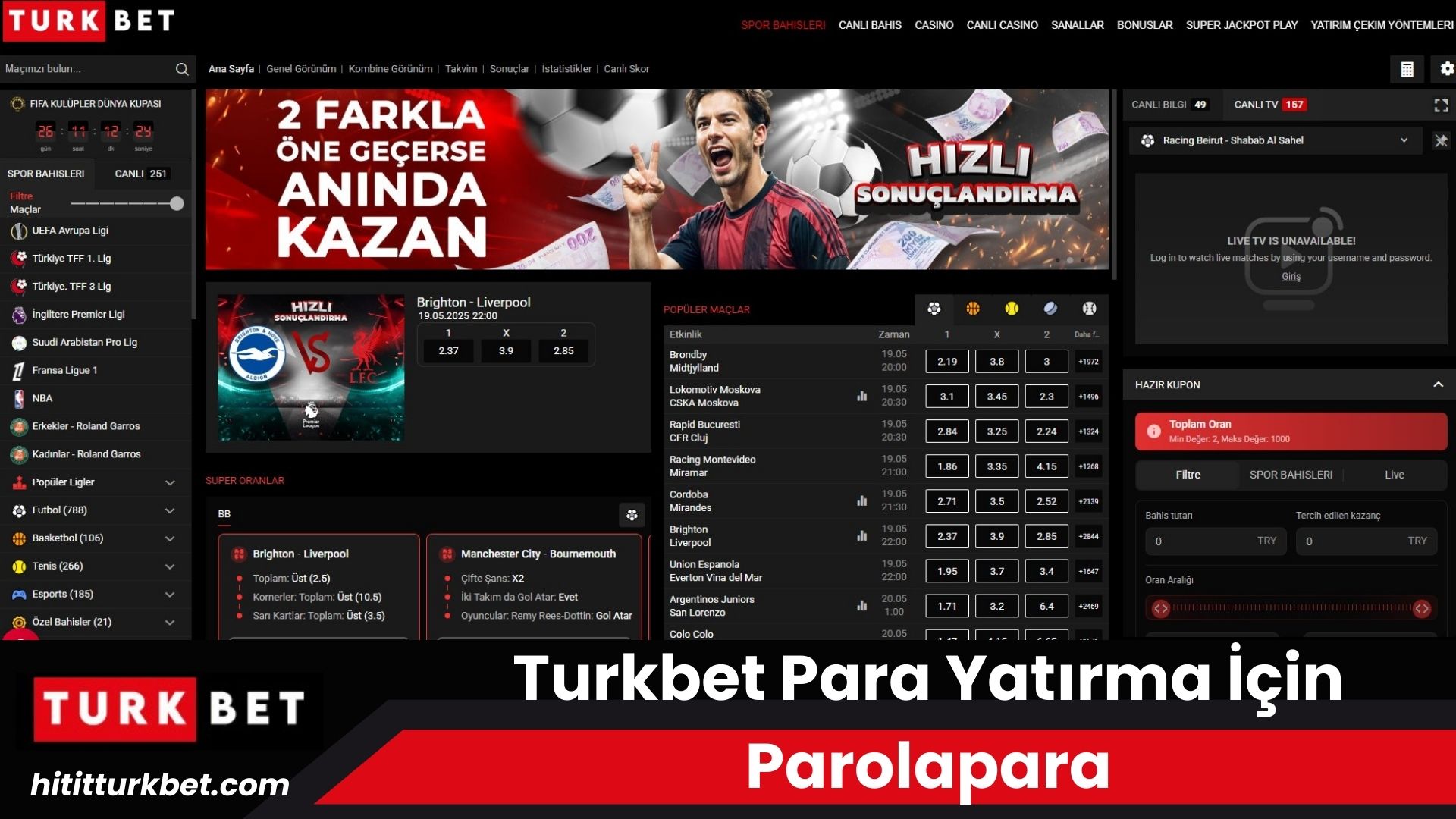 Turkbet Para Yatırma İçin Parolapara